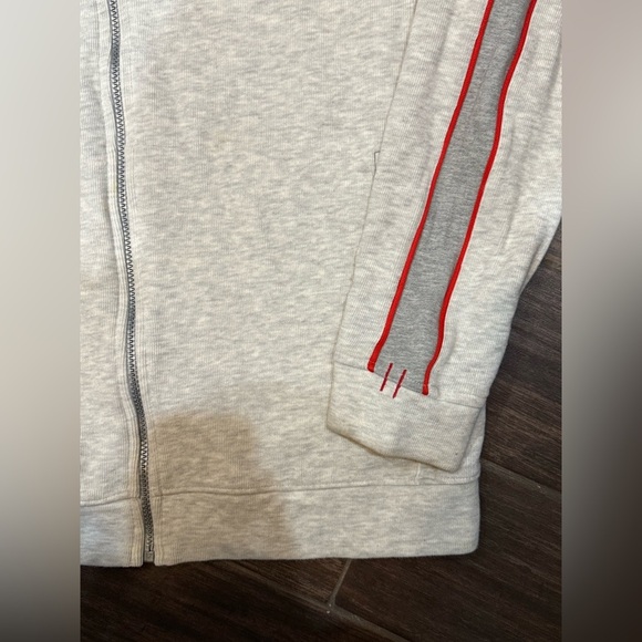 Tommy Bahama Light Gray Zip-Up Sweater with Red Stripes - Picture 10 of 10